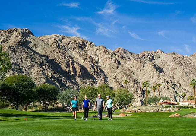 golf course and mountain