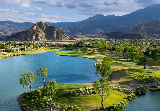 golf course and mountain