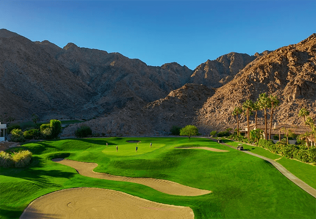 golf course and mountain