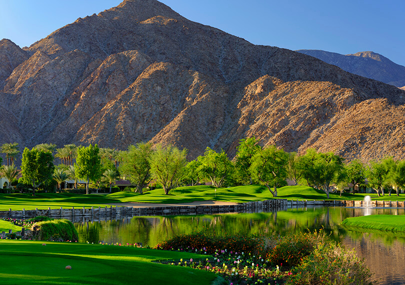 golf course and mountain